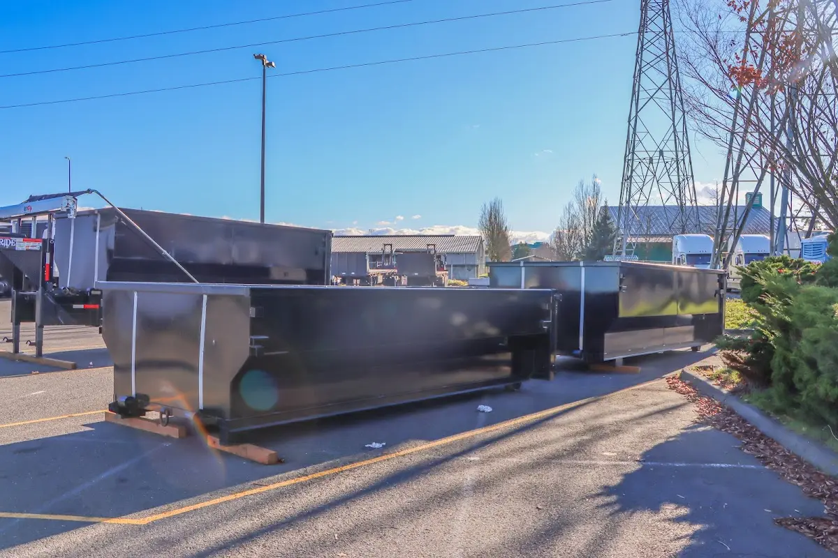 Roll-off dumpster ready for waste disposal at job site for Demolition Dumpster Rental in Harrisburg